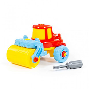 Детская игрушка Конструктор-транспорт "Дорожный каток" (18 элементов) (в пакете) арт. 77776 Полесье