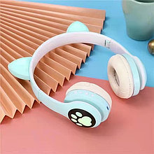 Беспроводные Bluetooth наушники с ушками детские Cat Ear Vz-28 со светящимися ушками