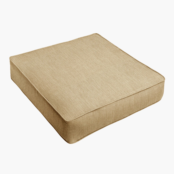 Подушка мебельная с кантом на поролоне, 50х50х8см, ткань под лен, цвет бежевый