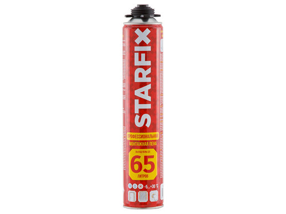 Пена монтажная профессиональная всесезонная STARFIX Foam Pro 65 (850мл) (Выход пены до 65 литров), фото 2