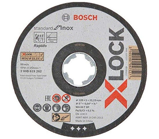 Круг отрезной 125х1.0х22.2 для нерж. стали  X-LOCK Standard for Inox BOSCH