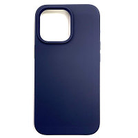 Силиконовый чехол Liquid Silicone Case с закрытым низом темно-синий для Apple iPhone 13 Pro Max