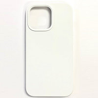 Силиконовый чехол Liquid Silicone Case с закрытым низом белый для Apple iPhone 13 Pro Max