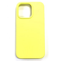 Силиконовый чехол Liquid Silicone Case с закрытым низом лимонный для Apple iPhone 13 Pro Max