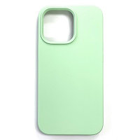 Силиконовый чехол Liquid Silicone Case с закрытым низом мятный для Apple iPhone 13 Pro Max