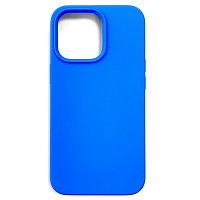 Силиконовый чехол Liquid Silicone Case с закрытым низом ярко-синий для Apple iPhone 13 Pro Max