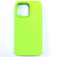 Силиконовый чехол Liquid Silicone Case с закрытым низом салатовый для Apple iPhone 13 Pro Max