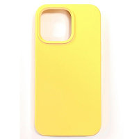 Силиконовый чехол Liquid Silicone Case с закрытым низом желтый для Apple iPhone 13 Pro Max