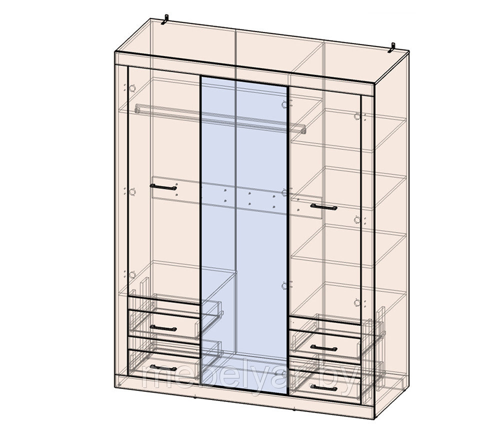Шкаф комбинированный Интерлиния Loft LT-ШК1 - фото 3 - id-p171606259