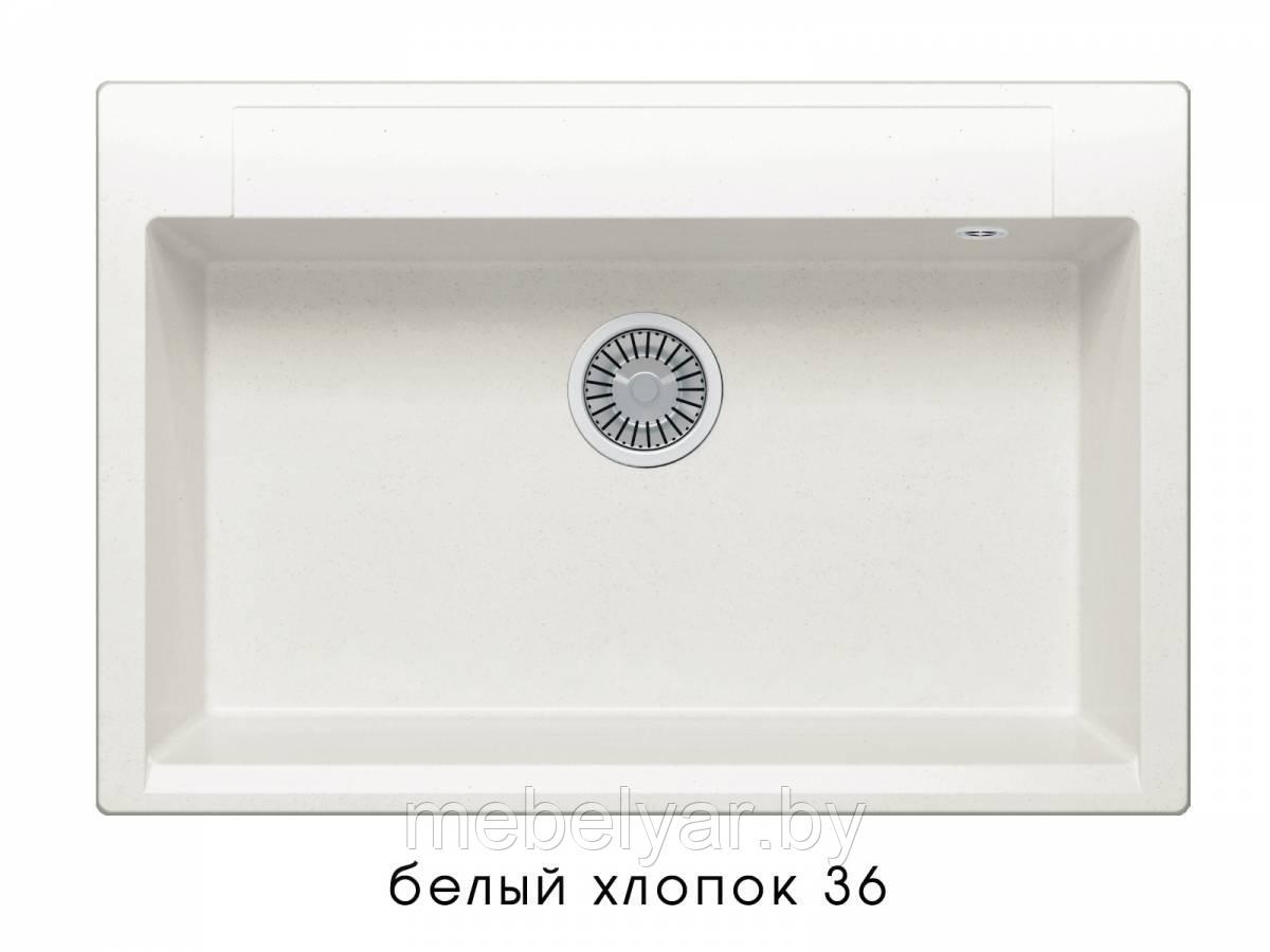 Мойка для кухни Полигран ARGO-760 (76х51см) белый хлопок, фото 1