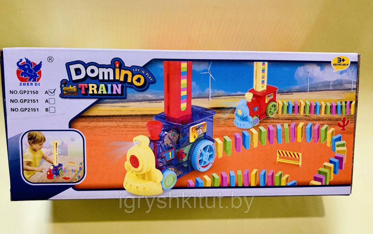 Развивающая детская игрушка Паровоз-домино, свет, звук, арт.GP2150A - фото 1 - id-p171640339