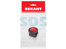 Выключатель клавишный круглый 250V 3А (3с) ON-OFF (RWB-106, SC-214) Micro кр. с подсветкой REXANT