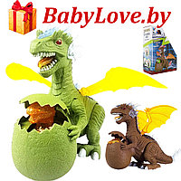 6627B Интерактивная игрушка большой динозавр с инкубационным яйцом и маленьким динозавром