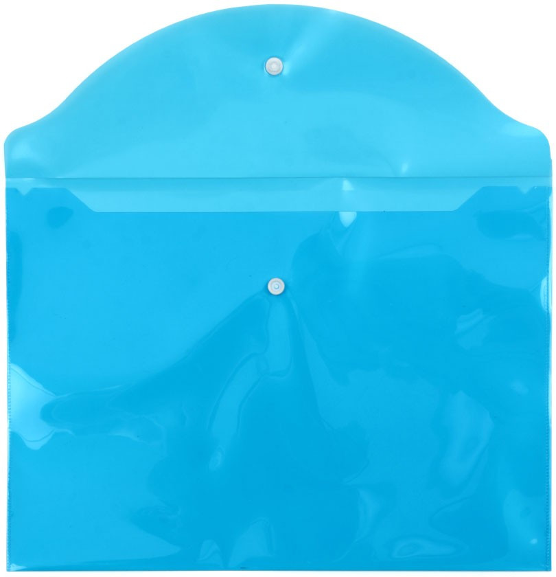 Папка-конверт пластиковая на кнопке inФормат толщина пластика 0,15 мм, прозрачная голубая - фото 5 - id-p171646906
