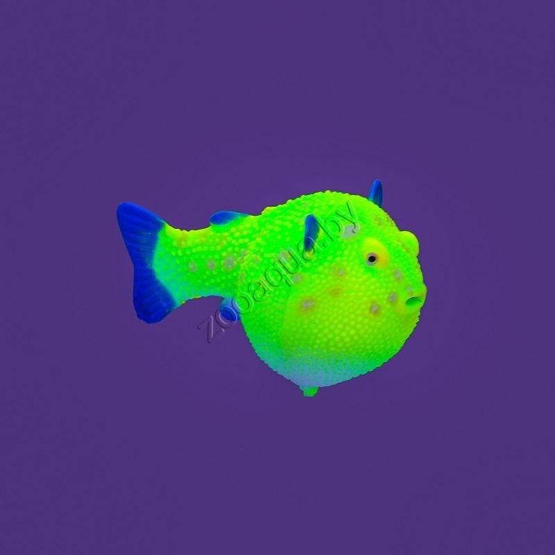 GL-268353 GLOXY Рыба шар на леске желтая, 8х5х5,5см Флуорисцентная аквариумная декорация - фото 2 - id-p121582869