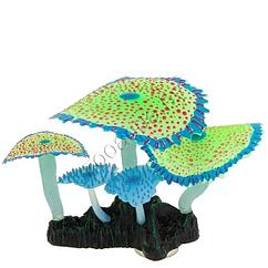 GLOXY Флуорисцентная аквариумная декорация "Кораллы зонтичные зеленые" 14х6,5х12см