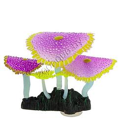 GLOXY Флуоресцентная аквариумная декорация "Кораллы зонтичные фиолетовые" 14х6,5х12см