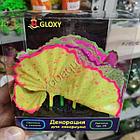 Флуоресцентная аквариумная декорация GLOXY Морской салат разноцветный 11x8x12 см, фото 3