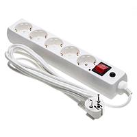 Сетевой фильтр (удлинитель) 5 розеток с 
заземлением, 2 м, белый