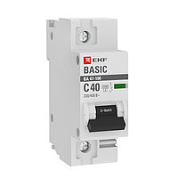 Автоматический выключатель ВА 47-100, 1P 40А 
(C) 10kA EKF Basic
