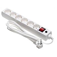 Сетевой фильтр (удлинитель) 6 розеток с 
заземлением, 3 м, белый