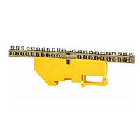 Шина "N" нулевая на DIN-изоляторе 20 отверстий 
желтая