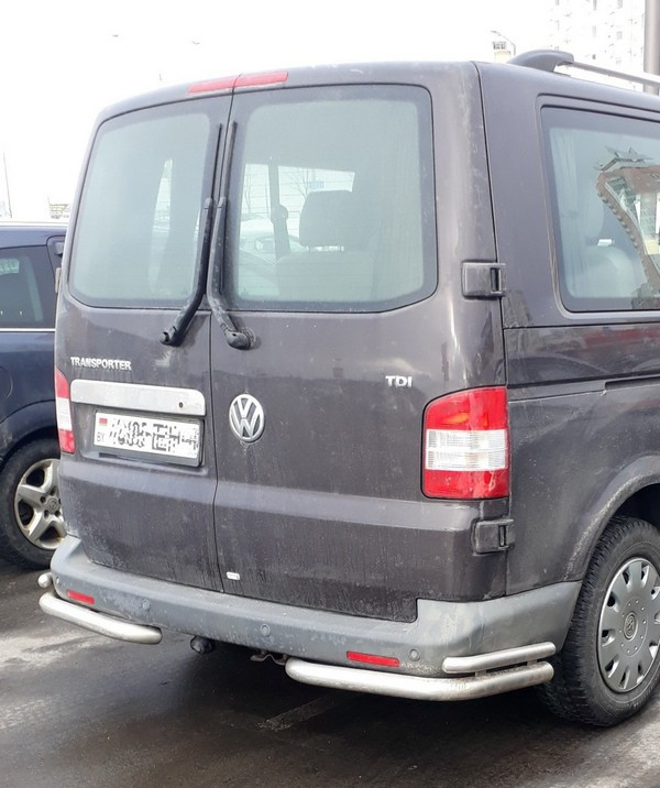Защита заднего бампера VW T5