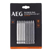 Набор бит РН2, 90 мм AEG ASDPH29010 (10 шт)
