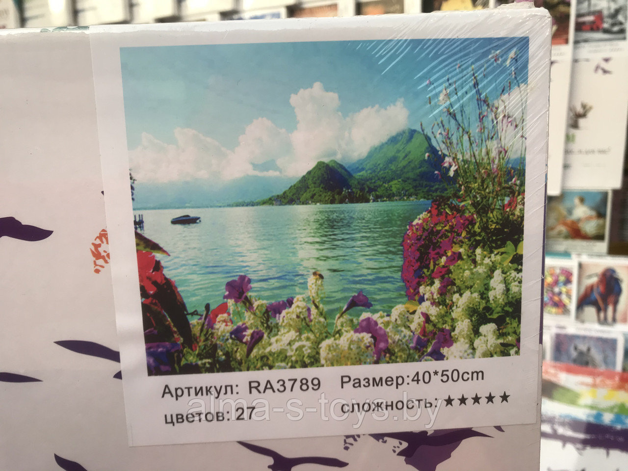 Рисование по номерам 50*40 река и горы