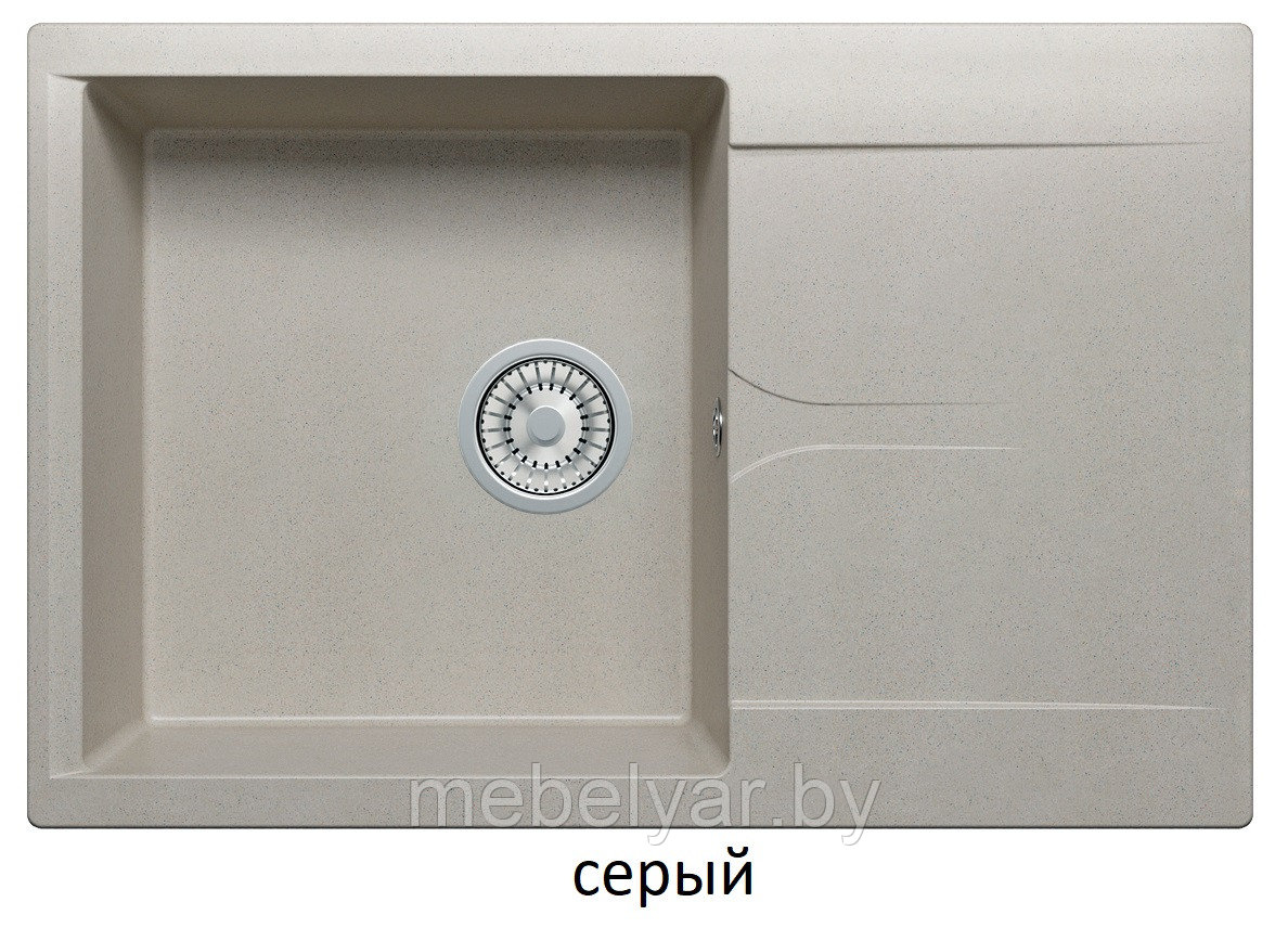 Мойка для кухни Полигран GALS-760 (76х50см) серый, фото 1