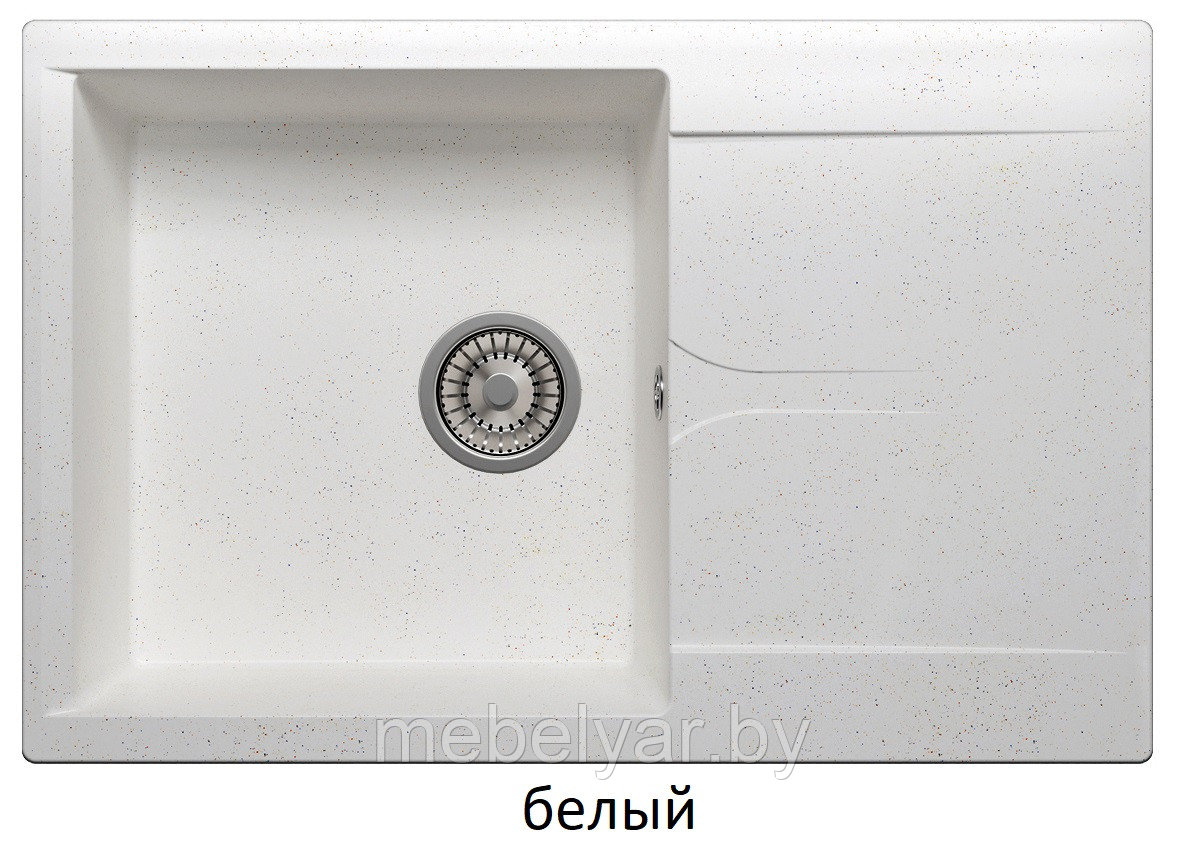 Мойка для кухни Полигран GALS-760 (76х50см) белый, фото 1