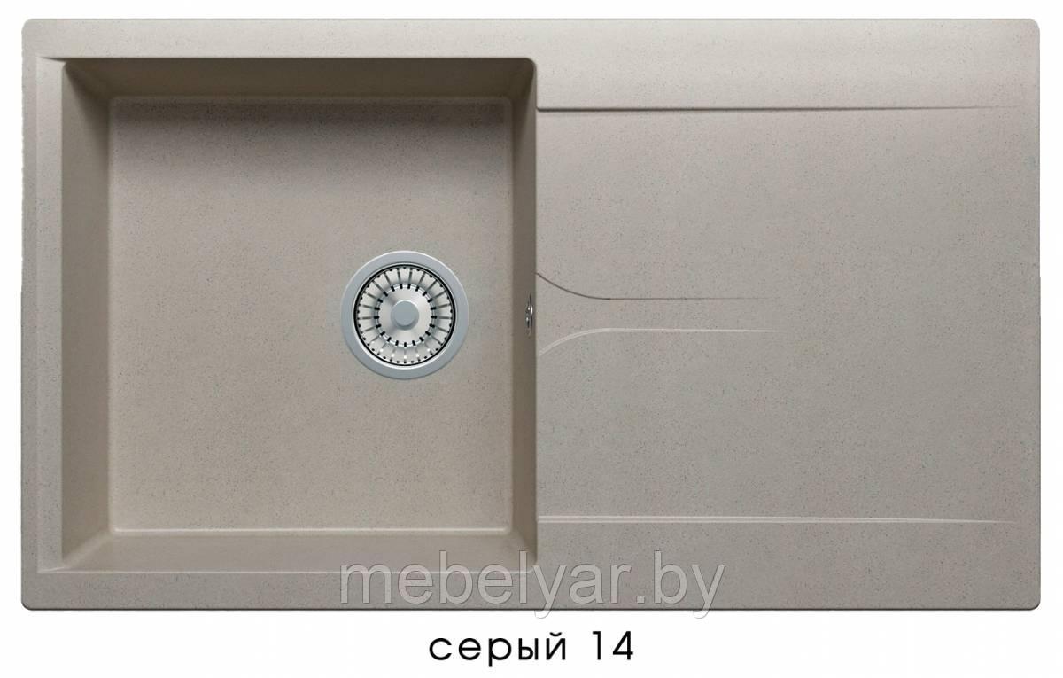Мойка для кухни Полигран GALS-860 (86х50см) серый
