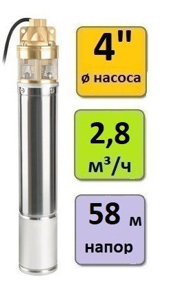 Скважинный насос Unipump 4SKM 100 (кабель-20м), фото 2