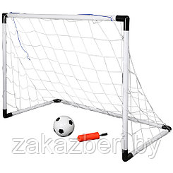 Набор для игры в футбол 3 предмета: ворота 90х47х63см; мяч д14см; насос 16см, пластик/ПВХ (Китай)