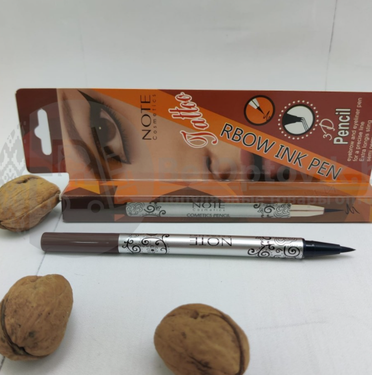 Фломастер - маркер для бровей Brown и подводка для глаз Black 2 в 1 Note Cosmetics Tatoo Rbow Ink Pen - фото 4 - id-p171745578