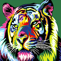 Алмазная живопись "Darvish" Радужный Тигр 30*30см