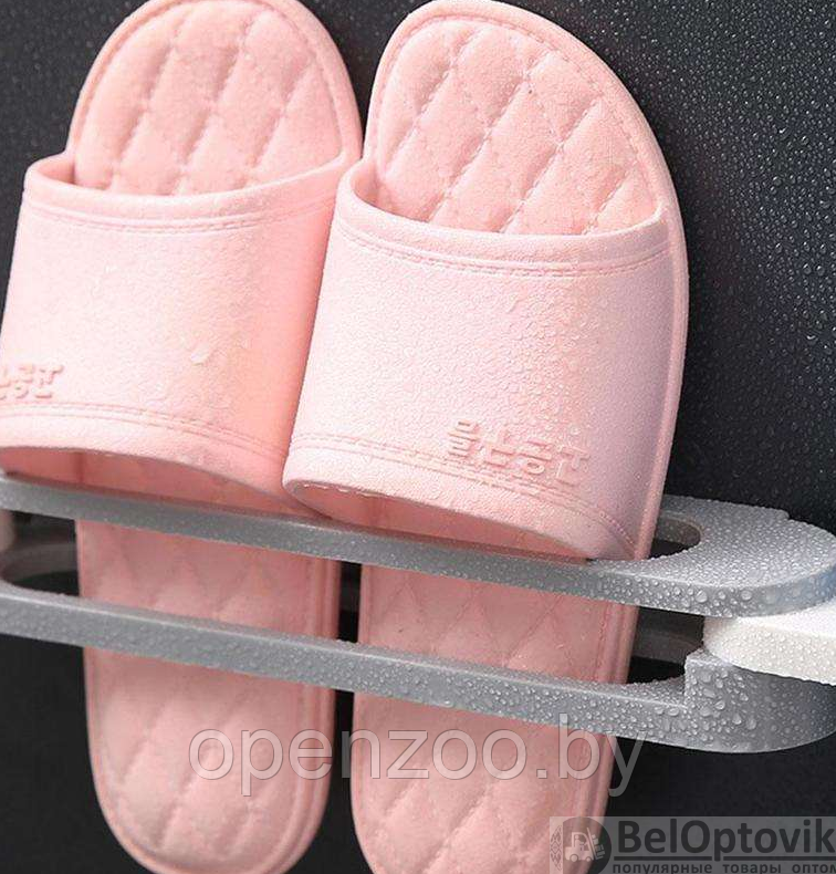 Раскладной держатель тапок Slipper Rack Вешалка для гардеробной, шкафа, бани ВИДЕО в описании Розовый - фото 10 - id-p129573627