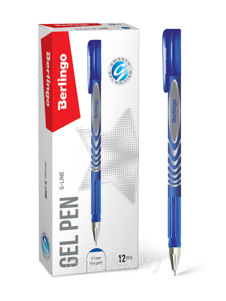 Ручка гелевая "G-Line" синяя, 0,5мм, игольчатый стержень
