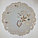 Салфетка льняная вышитая круглая декоративная с вышивкой  "Золотой листок" d 40 см, фото 4