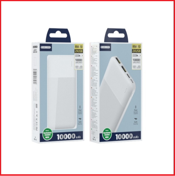 Портативный аккумулятор Jellico RM-10 mobile power bank (10000mAh) белый