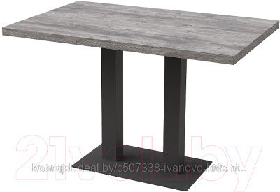 Обеденный стол Millwood Лофт Берлин Л 130x80x75 (сосна пасадена/металл черный)