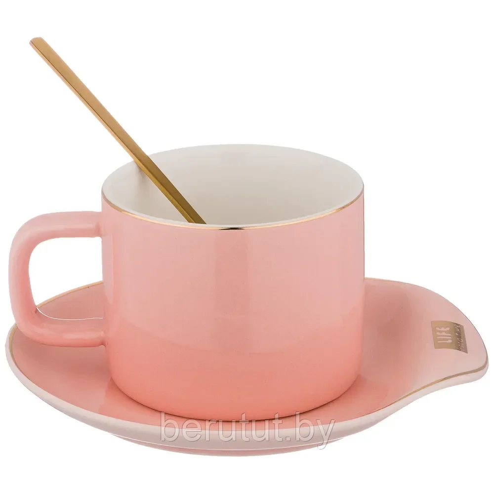 Чайный набор на 1 персону "break time" 3пр. 200мл розовый Lefard 90-1014 - фото 1 - id-p171868318