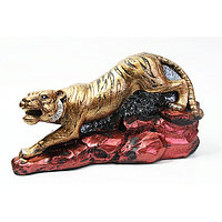 Статуэтка тигр на камнях бронза цветной, 38 см, арт. скл-4405