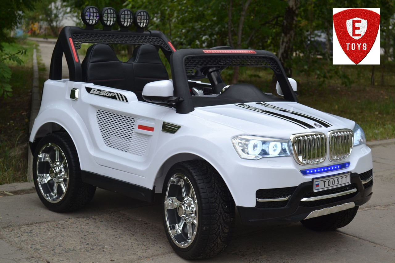 Двухместный детский электромобиль Electric Toys BMW X5 Lux -белая - фото 6 - id-p167546682