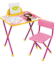 Комплект детской мебели Nika Kids "Мал.принцесса", роз.цв. КП2/17 (стол, стул) Модель СВ, СВН
