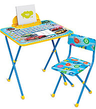 Комплект детской мебели Nika Kids "Большие гонки", голубой цв. КП2/15 (стол, стул) Модель СВ, СВН
