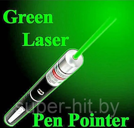 Лазерная указка Green Laser Pointer с 3 насадками, фото 2