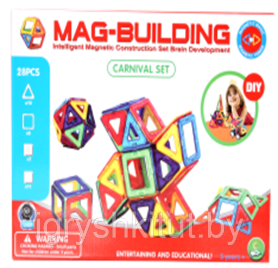 Магнитный конструктор Mag Building 28 деталей,арт SS1146550/GB-W28 - фото 1 - id-p171921828
