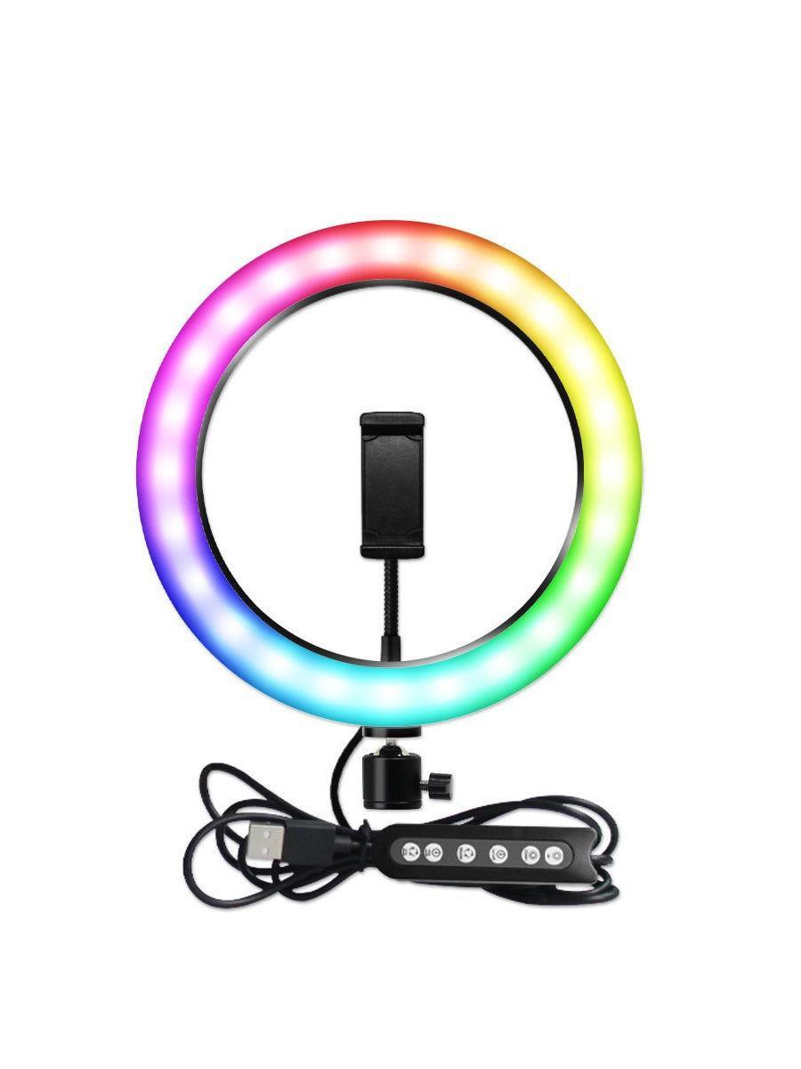 Разноцветная кольцевая RGB RL-13 лампа с МУЛЬТИ-режимами 32 см + Штатив 216 см - фото 3 - id-p171929149