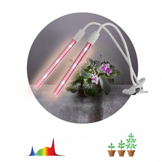Светильник для растений на прищепке ЭРА FITO-20W-АLED-L полного спектра 12 Вт белый - фото 1 - id-p171938300